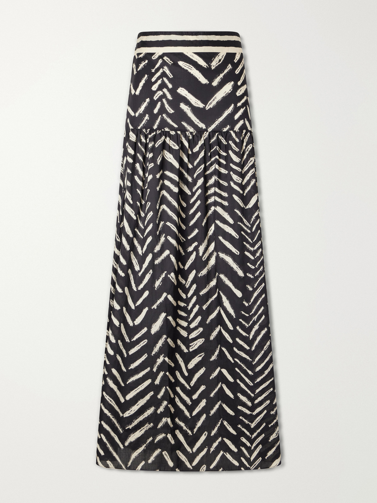Johanna Ortiz - Printed Cotton Maxi Skirt - Black | NET-A-PORTER (US)