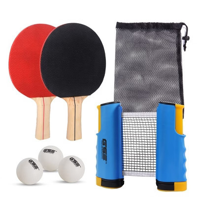 GSE Ping Pong Set with Retractable Net & Post, 2 Paddles and 3 Balls, Complete Table Tennis Game Kit - Blue | Target