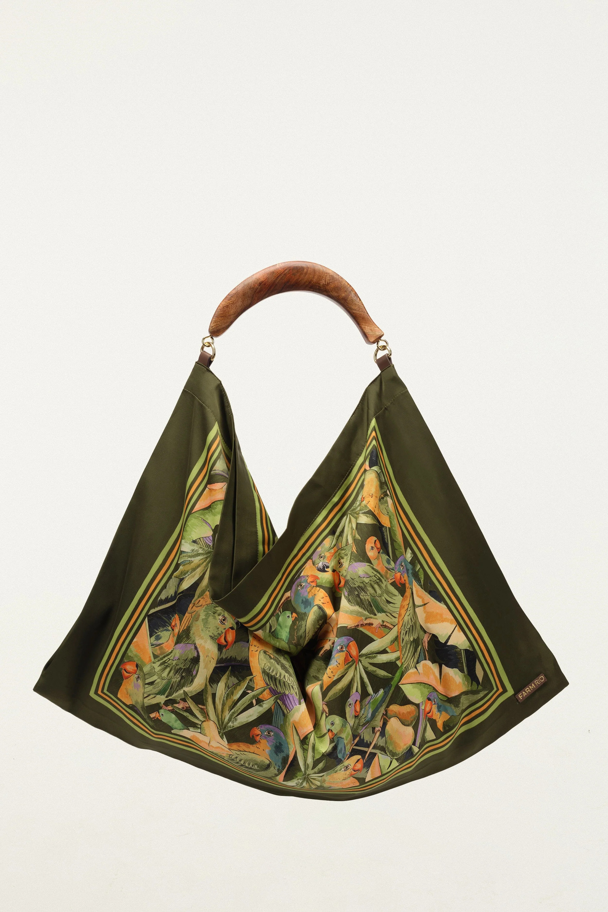 Green Nature Satin Medium Scarf Bag | FARM Rio | FarmRio (US)