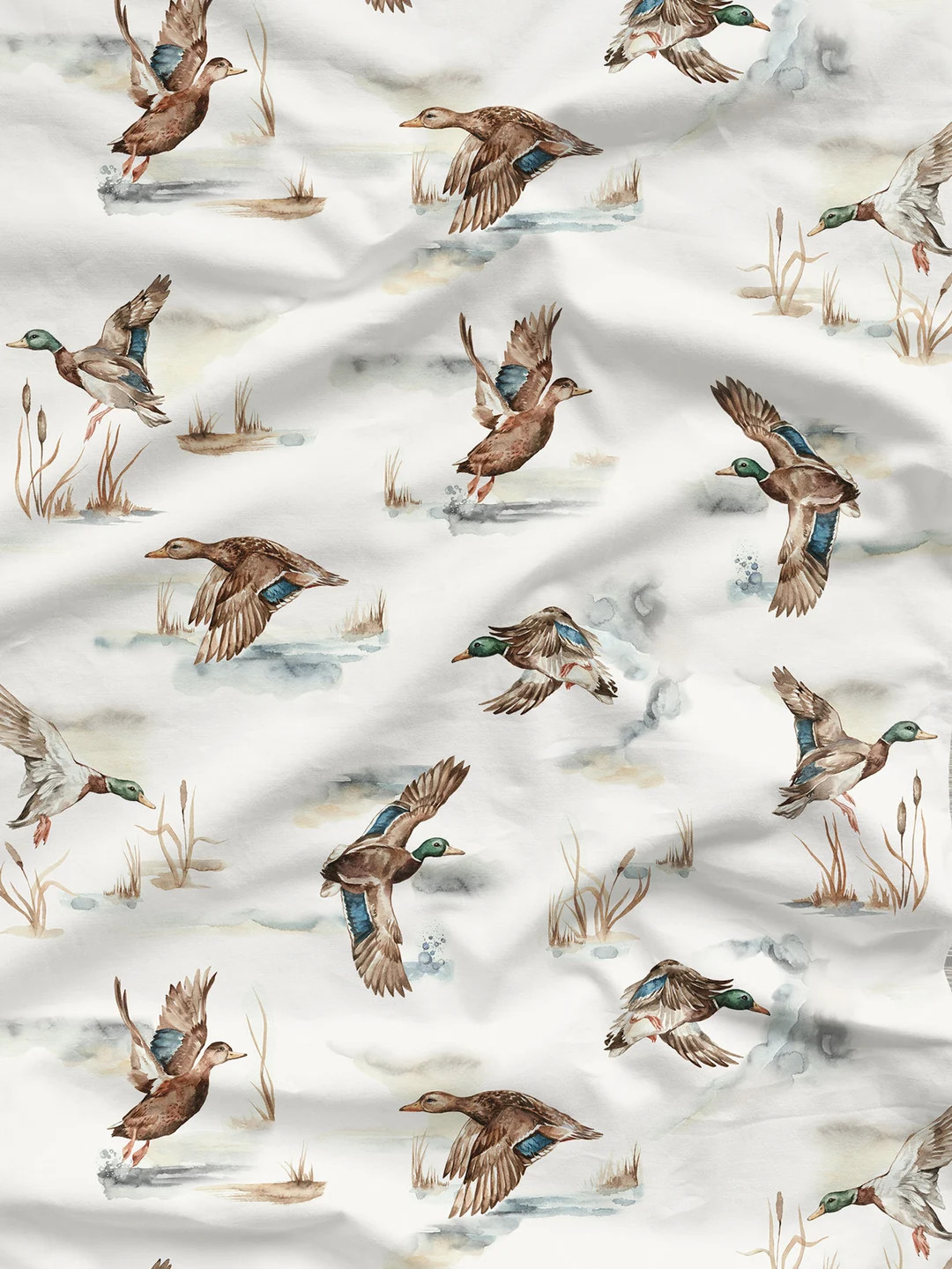 Wild Ducks, Ducks by Lake Cotton Fabric, Premium Cotton Fabric, Fabric for Kids, Spring Fabric, B... | Etsy (US)