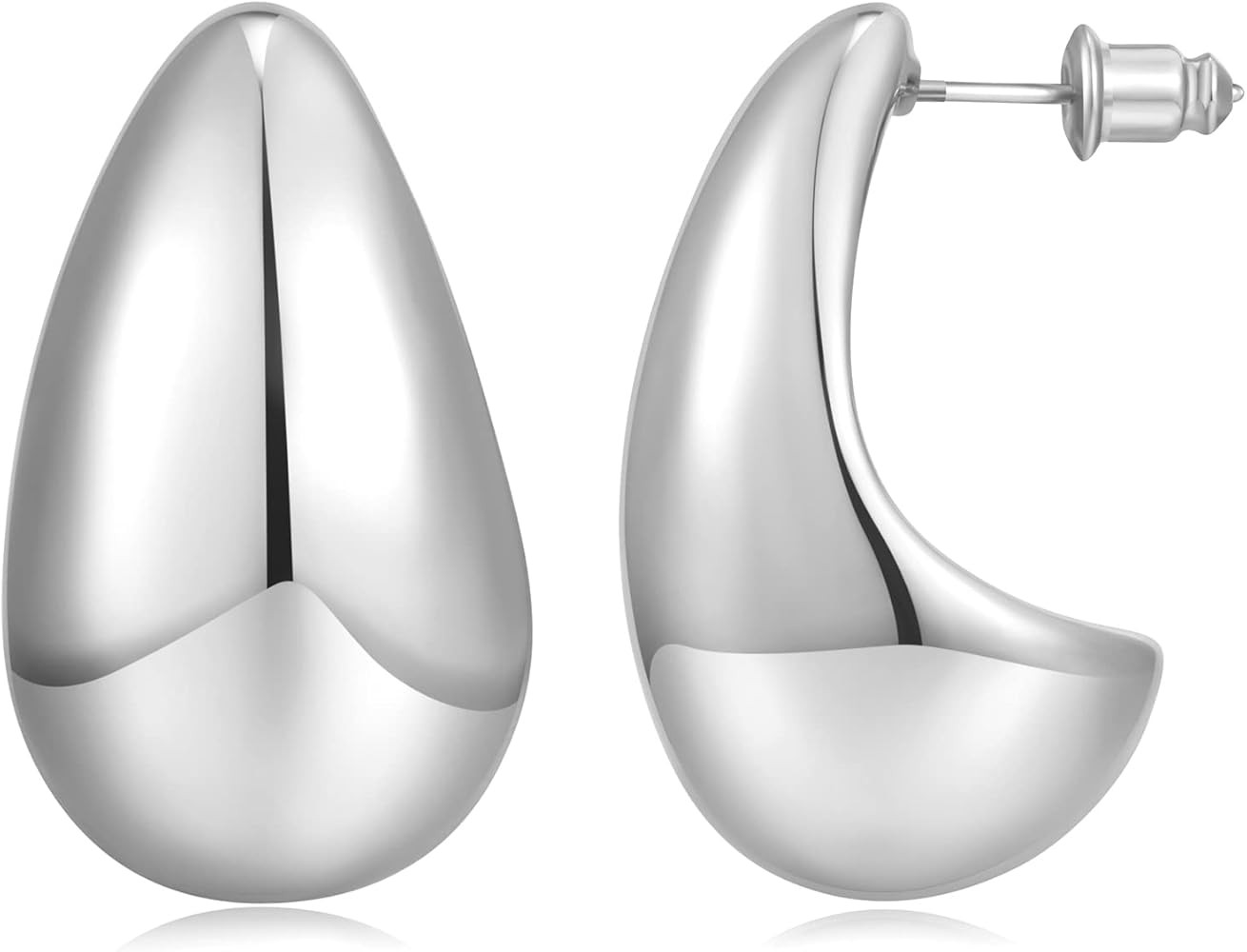 NEPULOY Big Waterdrop Round Statement Drop Earrings for Women Large Gold Dangle Earrings Jewelry | Amazon (US)