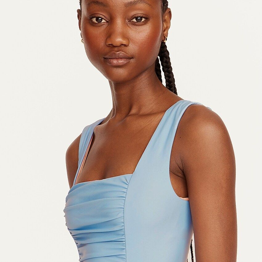 Ruched squareneck one-piece | J.Crew US