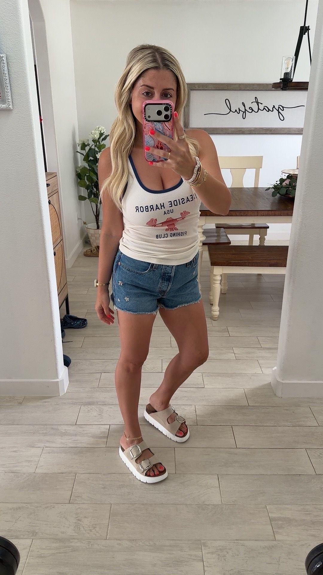 Summer outfit
Xs tank
Denim shorts 27
Sandals tts

#LTKootd