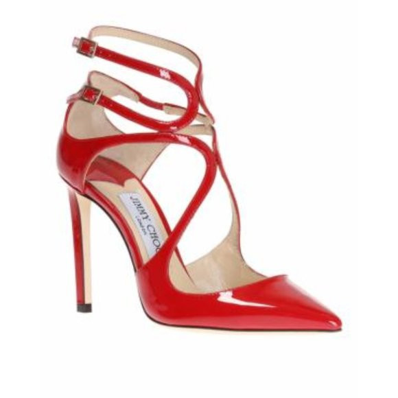Jimmy Choo Red Lancer Strappy Pumps Sz 36 Patent Leather High Stiletto Heels | Poshmark