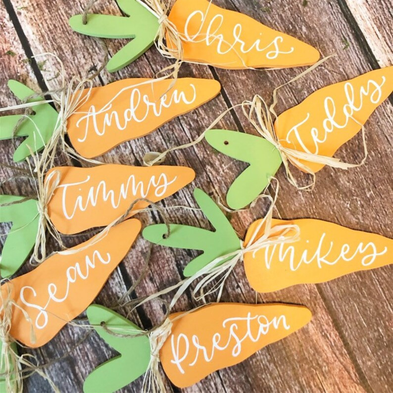 Carrot tags, Easter basket tag, carrot, personalized Easter name tags, labels, gift tags, custom ... | Etsy (US)