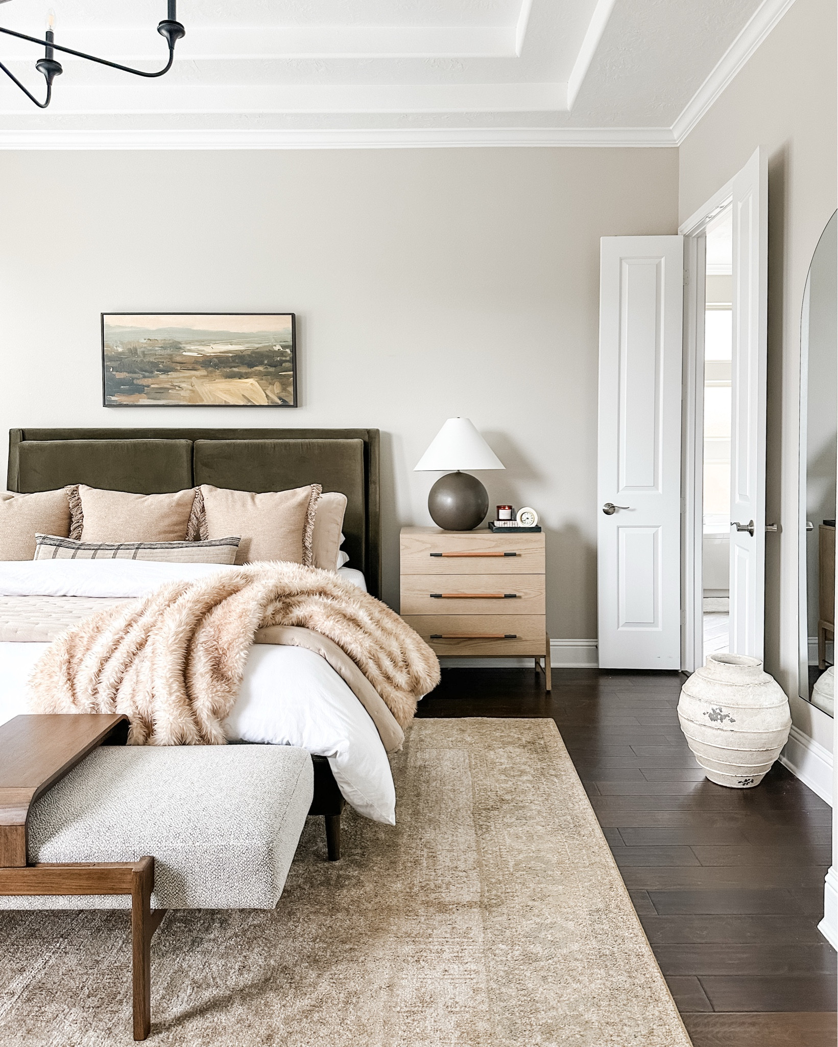 Primary bedroom views! I added new art and a faux fur throw blanket that’s perfect for the winter months. My throw pillows are a favorite and my duvet cover is an okay but goodie 

#LTKStyleTip #LTKSeasonal #LTKHome