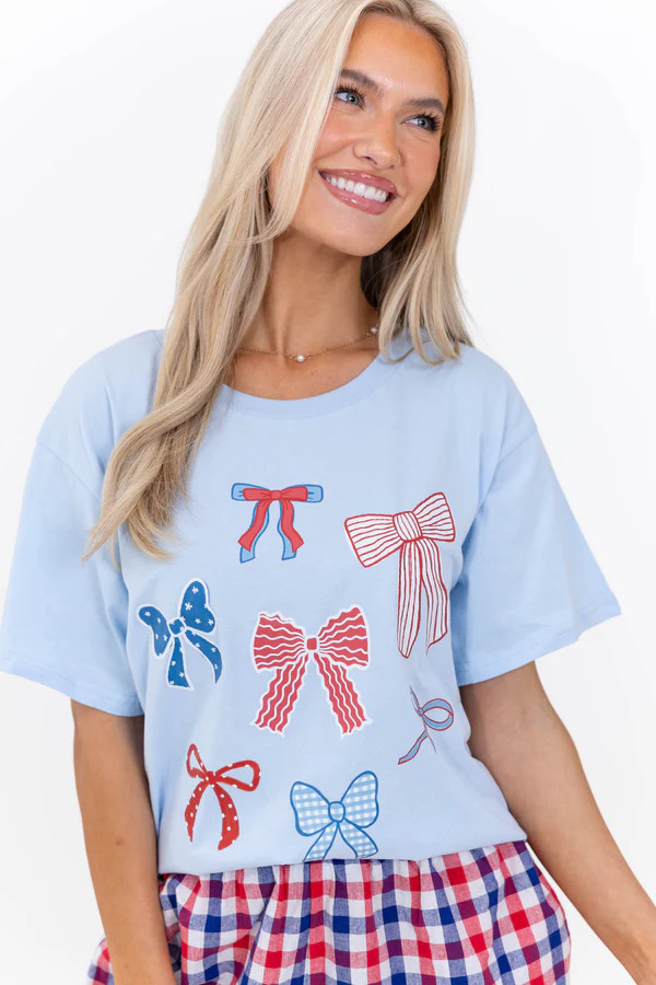 Patriotic Princess Light Blue Graphic Tee | The Mint Julep Boutique