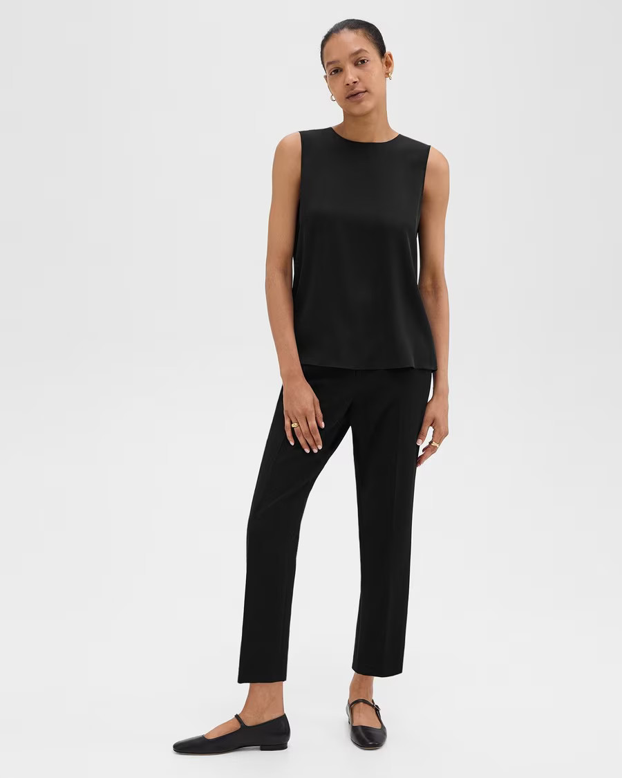 Treeca Pull-On Pant in Admiral Crepe | Theory