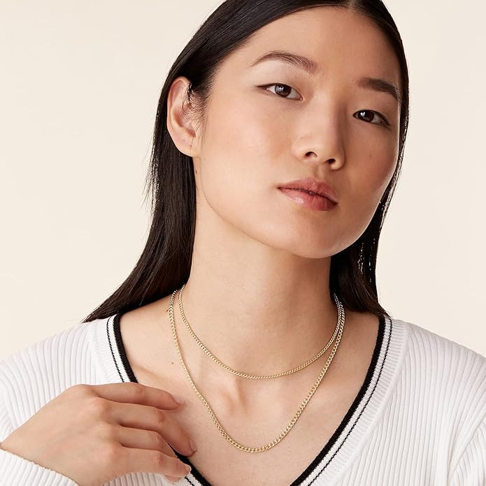 PAVOI 14K Gold Plated Dainty Layering Necklaces for Women | Snake Chain, Curb Link, Paperclip Lay... | Amazon (US)