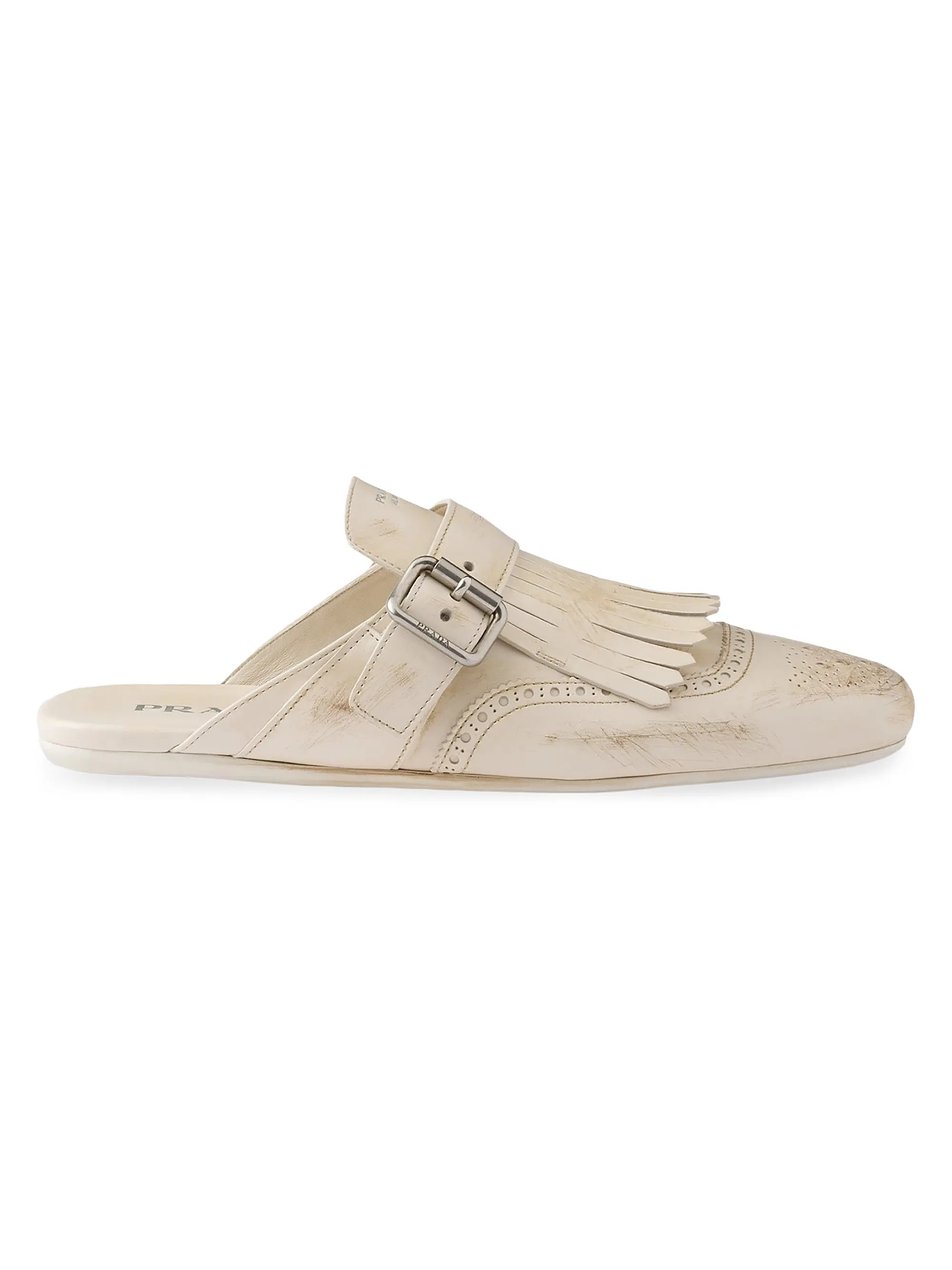 Shuffle Fringed Leather Mules | Saks Fifth Avenue