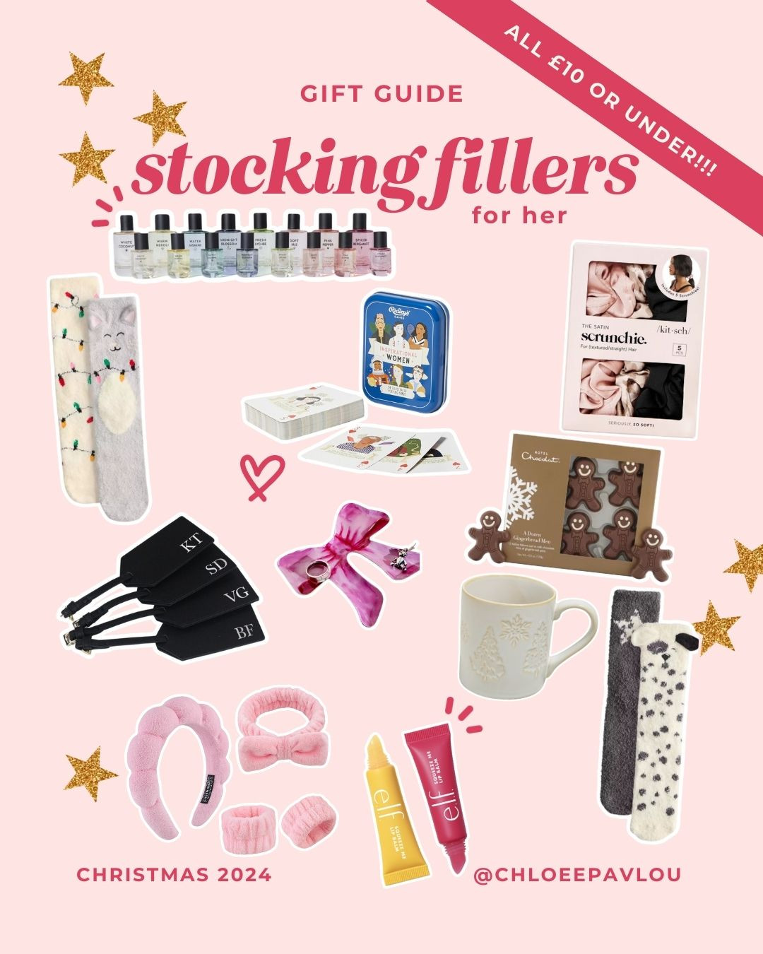 🎀✨🎅GIFT GUIDES 2024 🎅✨🎀
Stocking fillers all for under £10. 

christmas gift guide, gift guide 2024, present inspo, holiday inspo, present inspiration, gifts for her, gifts for him, stocking fillers, cheap presents, affordable presents 

 

#LTKgiftguide #LTKuk