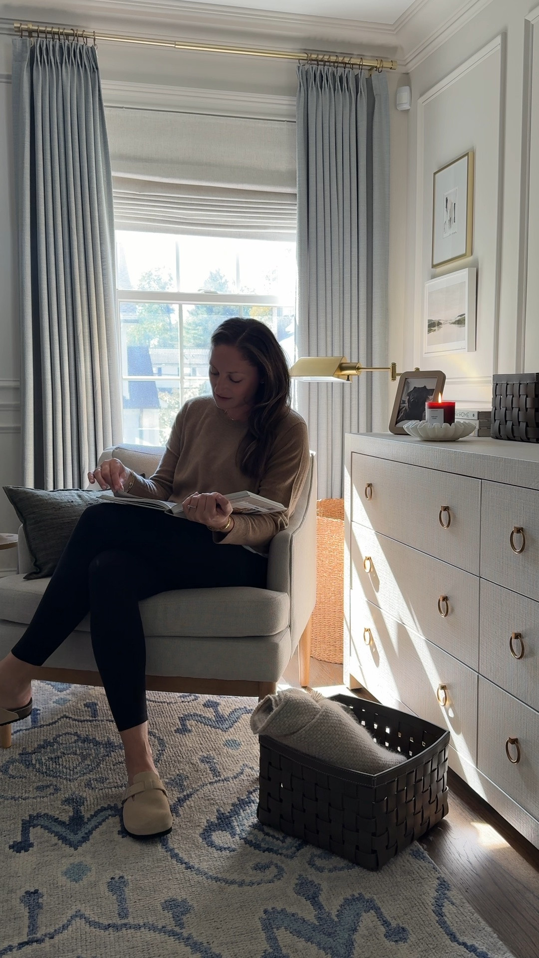 Creating cozy little corners in our home with some new finds from @Quince! Cozy blankets, pillows, the softest chair and accessories and you’re going to LOVE the scent of this apple cider candle… each of these pieces make our home feel so warm and inviting.