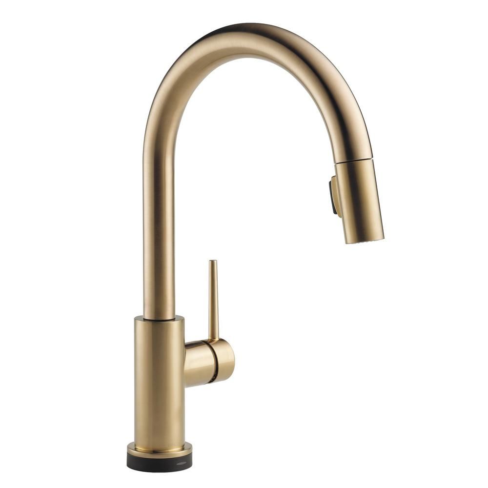 Delta Trinsic Touch2O Single-Handle Pull-Down Sprayer Kitchen Faucet (Google Assistant, Alexa Compat | The Home Depot