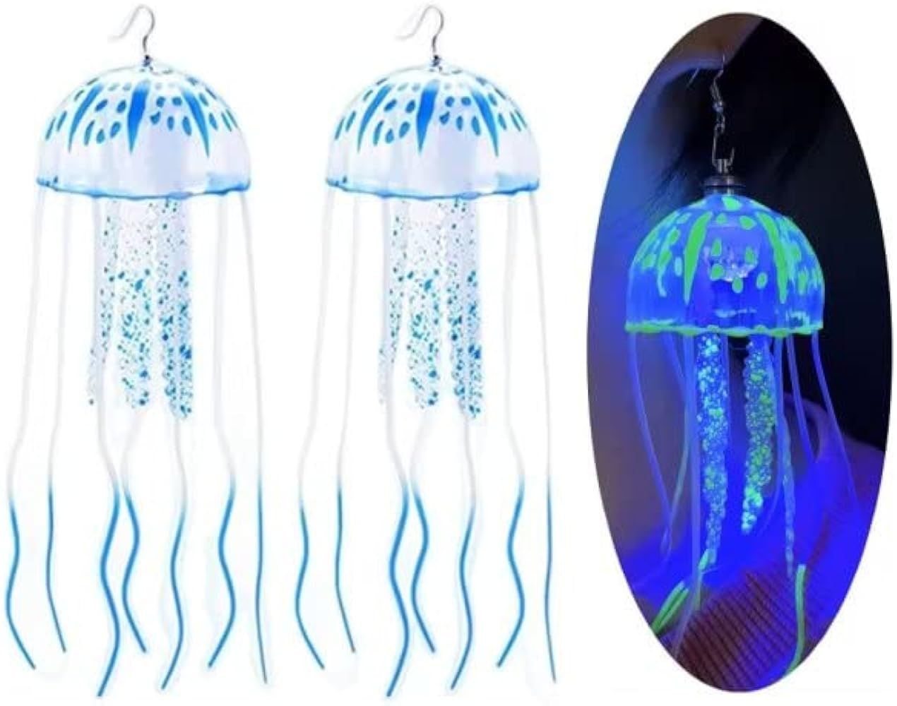 Letsglow LED Light Up jellyfish earrings,Club Jewelry, Music Festival Earring,Dangle Drop Weird E... | Amazon (US)