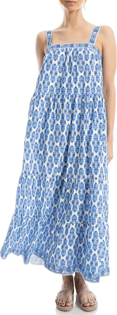 MAX STUDIO Floral Tiered Cotton Blend Maxi Dress | Nordstromrack | Nordstrom Rack