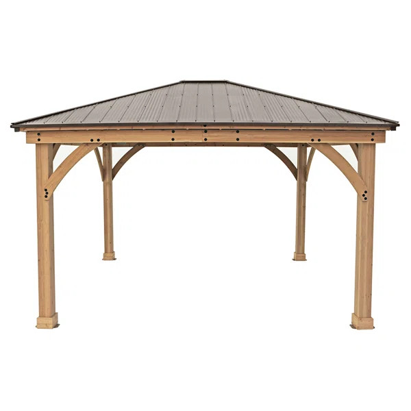 Meridian 14 Ft. W x 12 Ft. D Solid Wood Patio Gazebo Gazebo | Wayfair North America