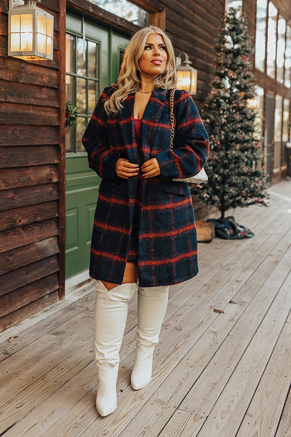 Fall Frenzy Plaid Coat Curves | Impressions Online Boutique