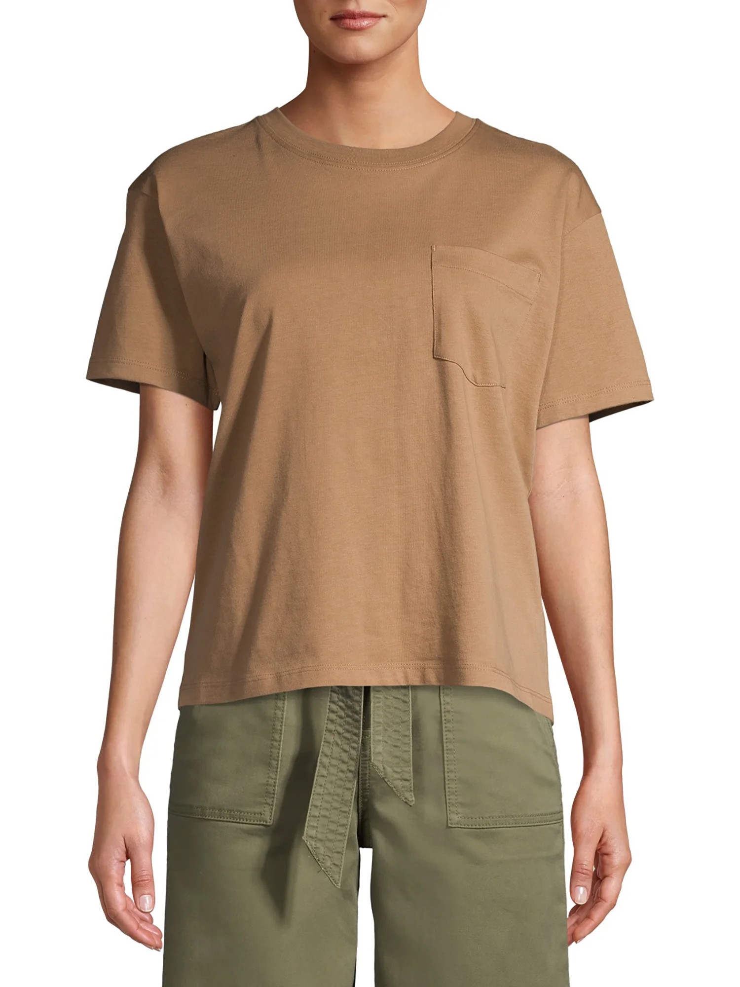 Time and Tru Womens Pima Cotton Boyfriend T-shirt | Walmart (US)