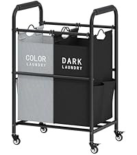 Tajsoon 4 Bag Laundry Sorter Cart, 4 Section Laundry Hamper Sorter with Heavy Duty Lockable Rolli... | Amazon (US)