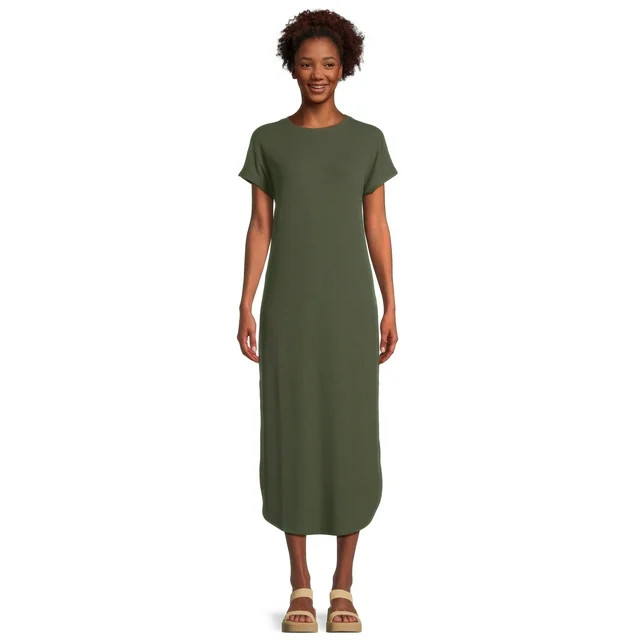 Time and Tru Women's Ribbed Maxi Dress, Sizes XS-3XL - Walmart.com | Walmart (US)