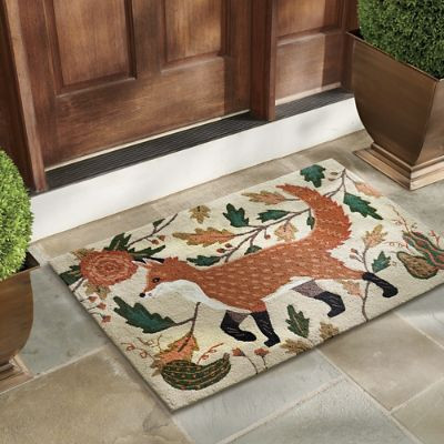 Fredrick Fox Hooked Door Mat | Grandin Road | Grandin Road