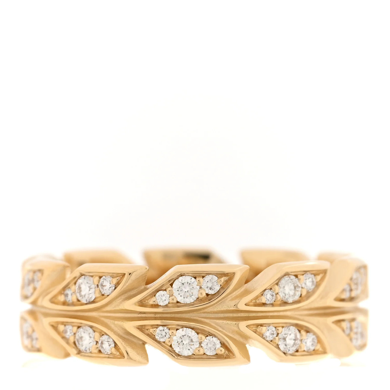 18K Yellow Gold Diamond Victoria Vine Band Ring 54 7 | FASHIONPHILE (US)