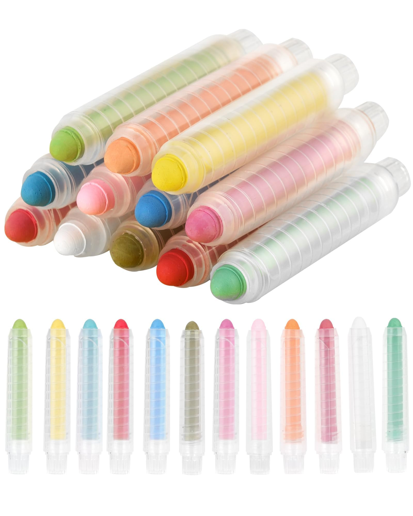 NewFamily Dustless Chalk for Kids, Colored Sidewalk Chalk With Holder,Non-Toxic Washable Toddlers... | Amazon (US)