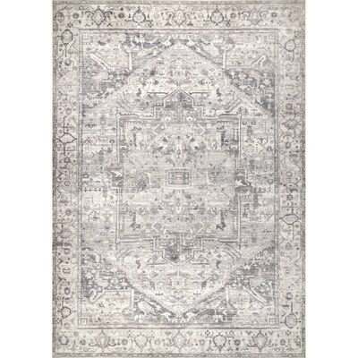 nuLOOM Revel 8 x 10 Grey Indoor Medallion Washable Area Rug | Lowe's
