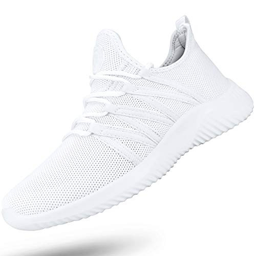 Feethit Womens Slip On Running Shoes Breathable Walking Shoes Lightweight Gym Workout Shoes Non Slip Fashion Sneakers White Size 8.5 | Amazon (US)