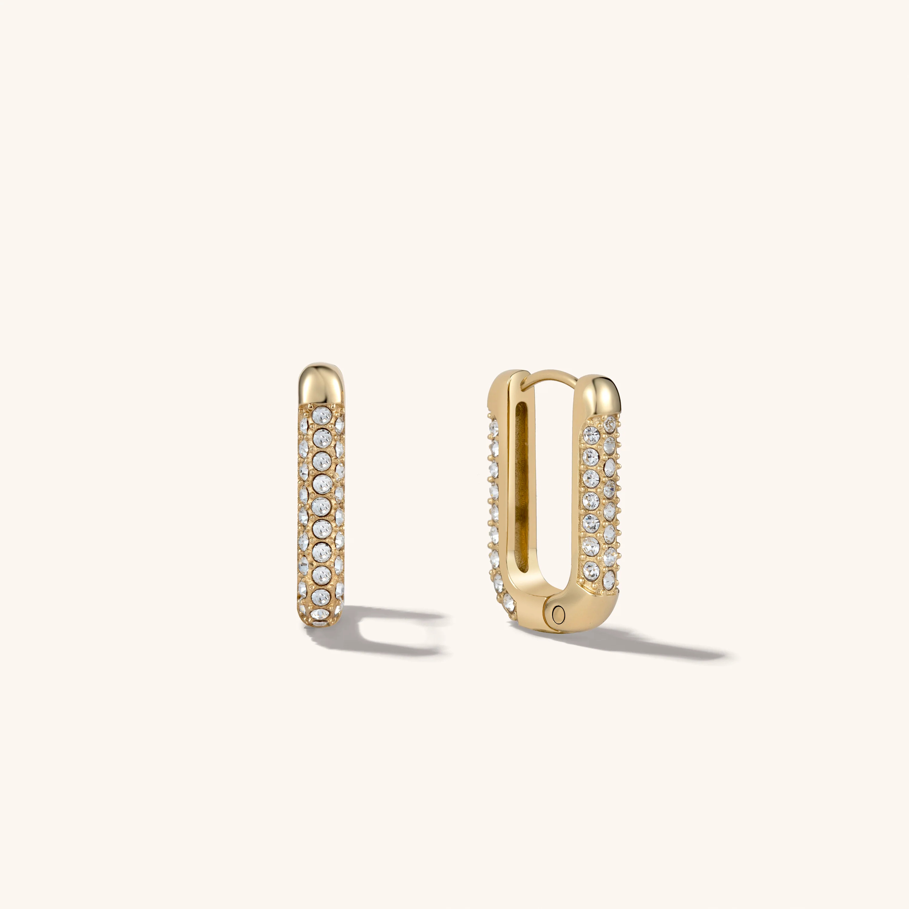 Medium Pavé U Hoops | Victoria Emerson
