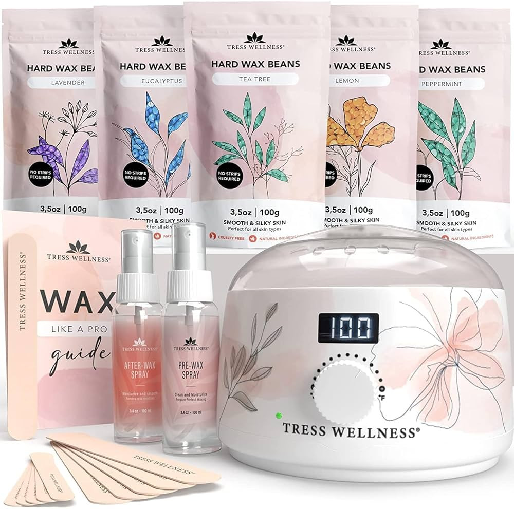 Tress Wellness Waxing Kit for Brazilian Wax - Easy to Use - For Sensitive Skin - Digital Display,... | Amazon (US)