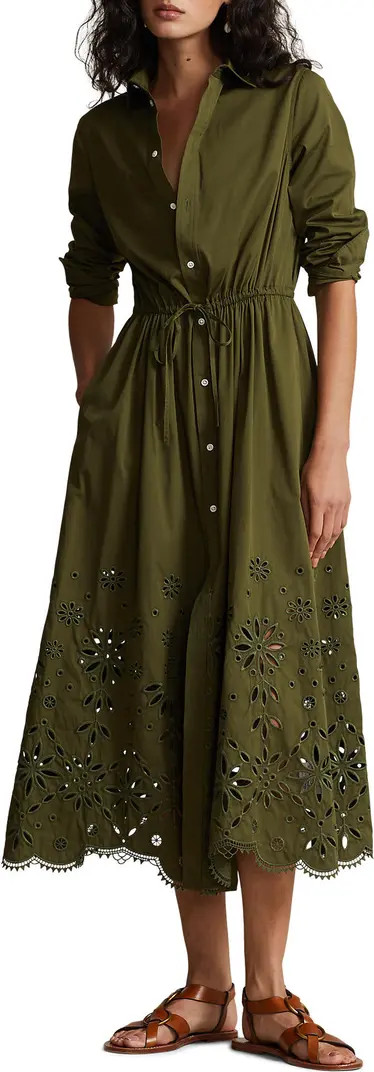 Long Sleeve Cotton Twill Shirtdress | Nordstrom