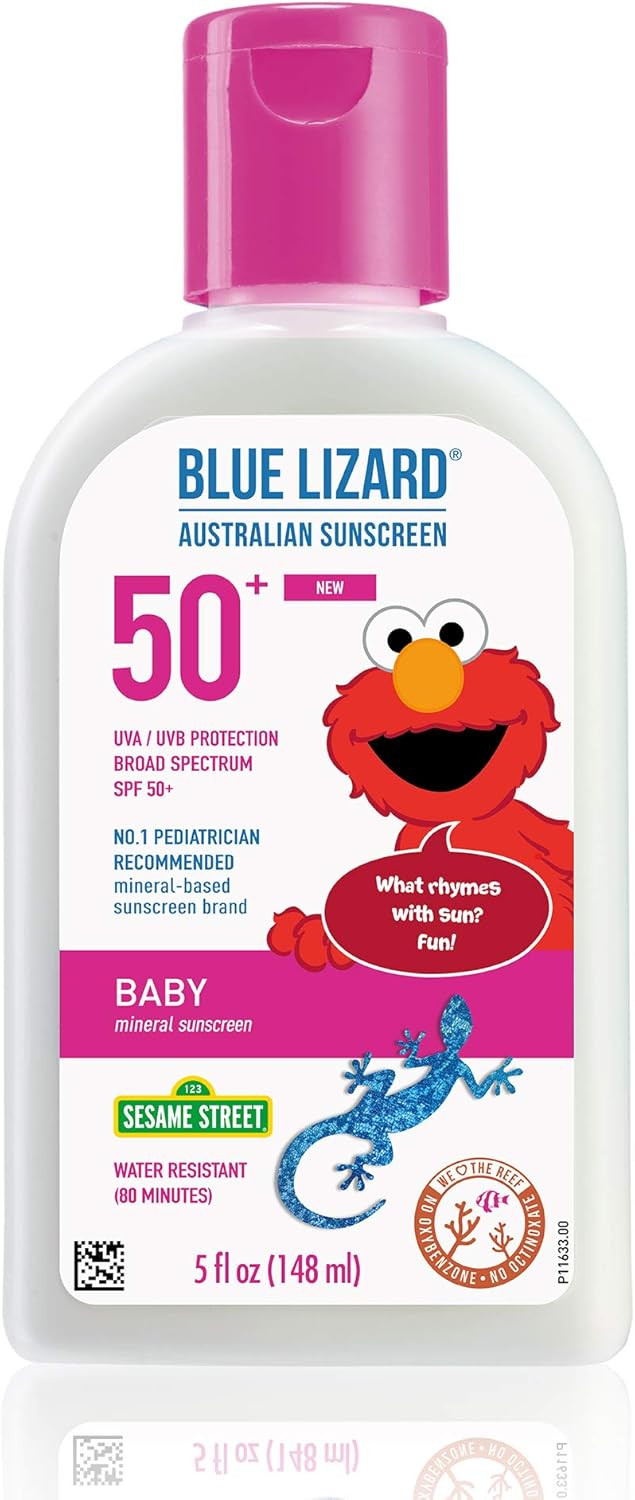 Blue Lizard Baby Mineral Sunscreen – No Chemical Actives – SPF 50+ UVA/UVB Protection, 5 Ounc... | Amazon (US)
