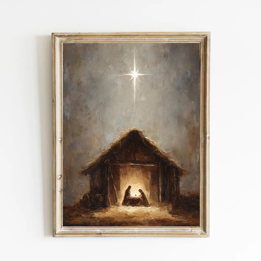 Christmas Nativity Manger | Christmas Manger Wall Decor | Nativity Wall Art | Christian Printable... | Etsy (US)