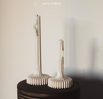 LAWA Set of 2 Vase Candle - Beautiful Handmade Pillar Unscented Soy Wax Candle Elegant Aesthetic ... | Amazon (US)