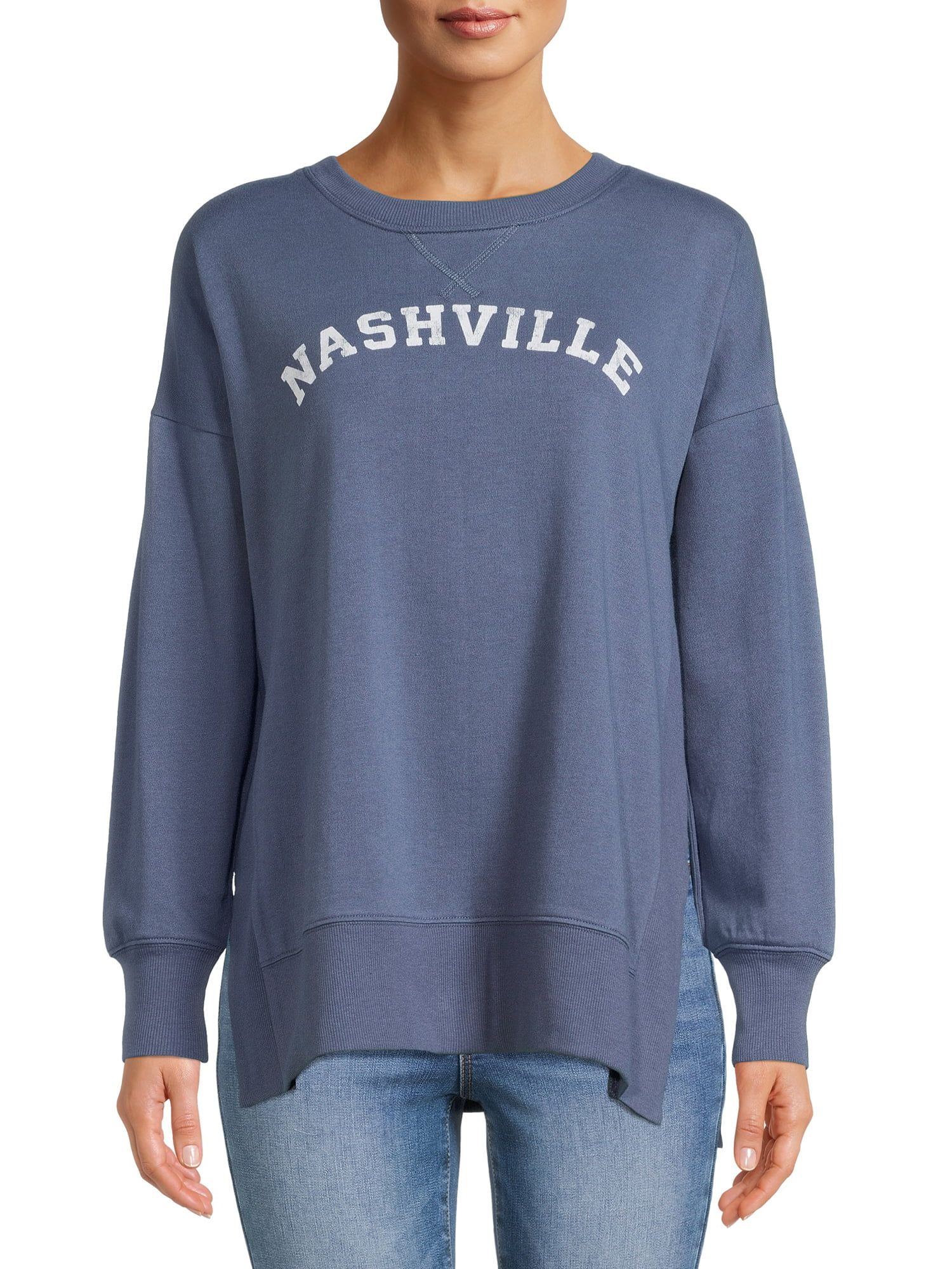 Gray by Grayson Social Oversized Nashville Graphic Pullover with Drop Shoulders | Walmart (US)