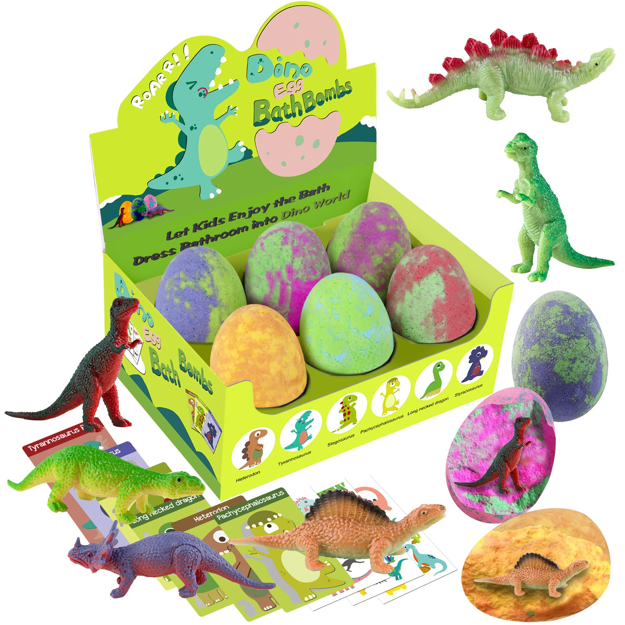 Easter Bath Bombs for Kids with Surprise Toys Inside - XXL Dinosaur Eggs Bath Bomb Gift, Kid Safe... | Amazon (US)