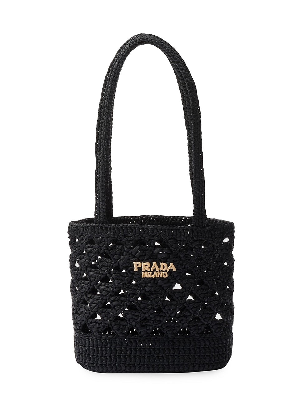 Women's Small Woven Fabric Crochet Shoulder Bag - Black | Saks Fifth Avenue