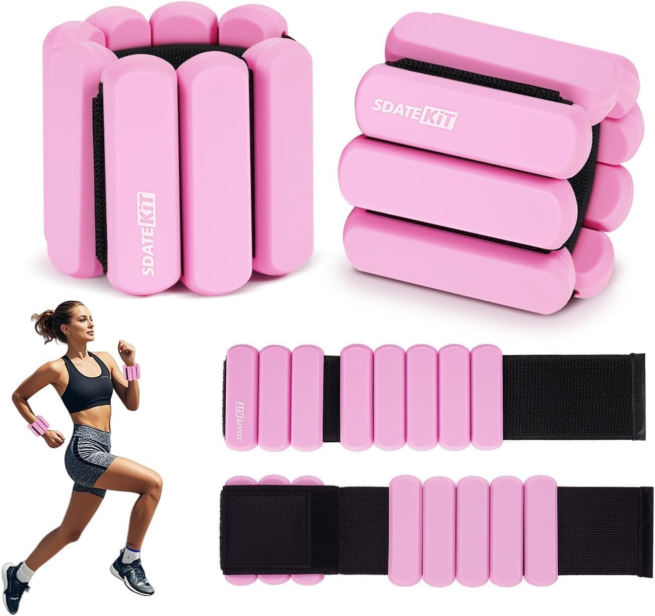 Wrist and Ankle Weights for Women & Men 2 Pack (1lb Each), Adjustable Silicone Wearable Arm & Leg... | Amazon (US)