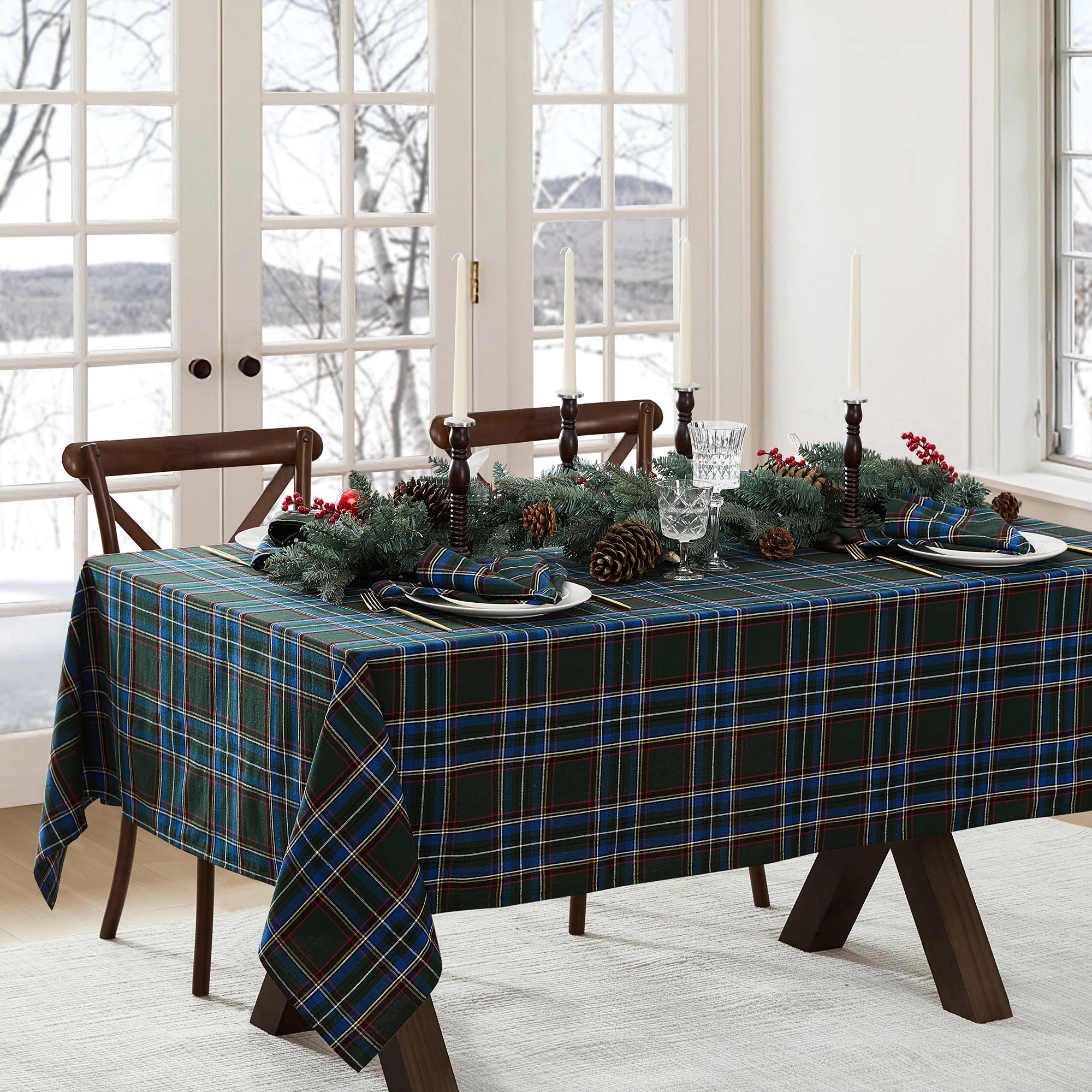 Kayleigha Holiday Plaid Christmas/Winter Cotton Tablecloth | Wayfair North America