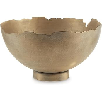 Signature Design by Ashley Maura Casual Decorative Metal Bowl, Metallic | Amazon (US)
