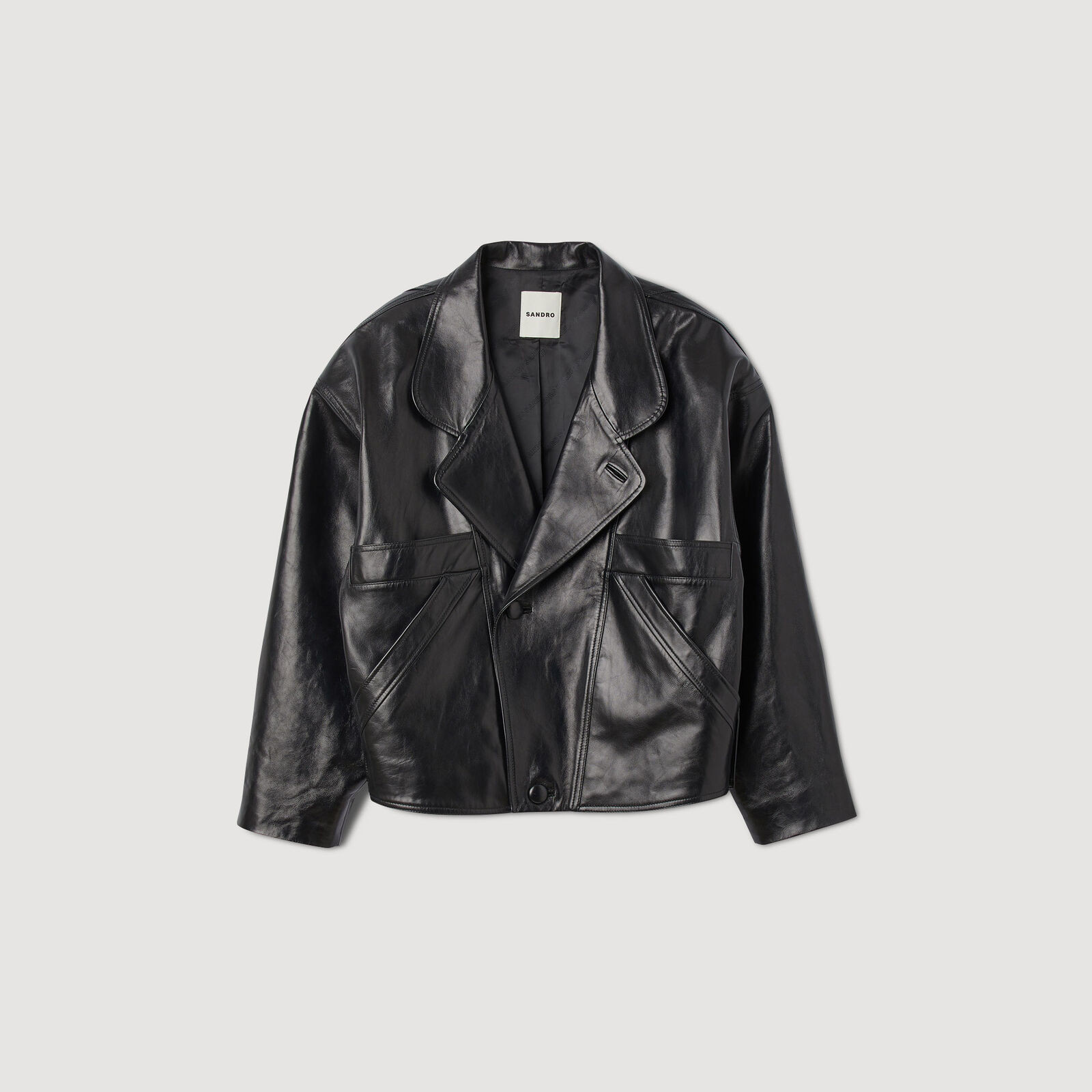 Oversized Leather Jacket | Sandro US | Sandro-Paris US