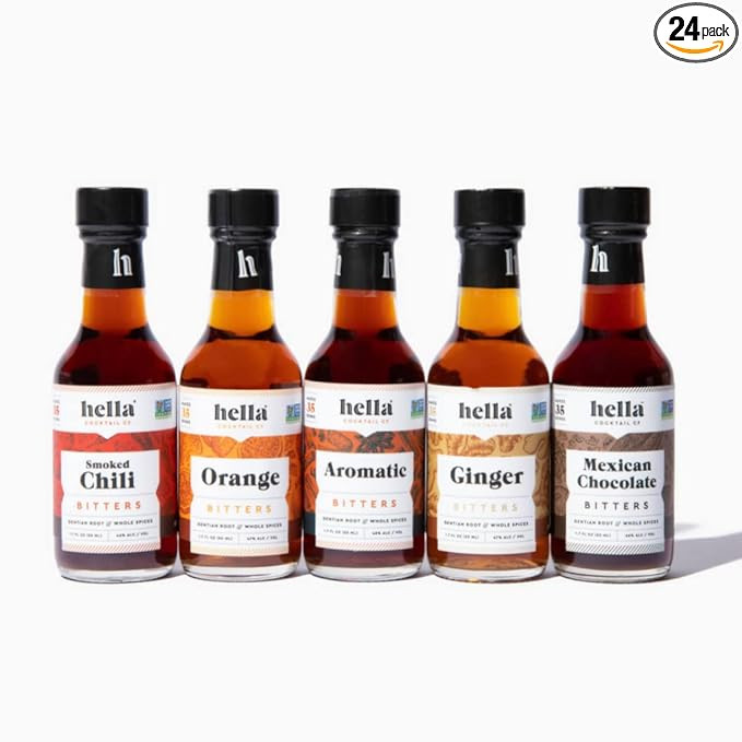 Hella Cocktail Co. 5-Pack Bitters Bar Set (8.5 Fl Oz Total) - Craft Aromatic, Orange, Ginger, Mex... | Amazon (US)