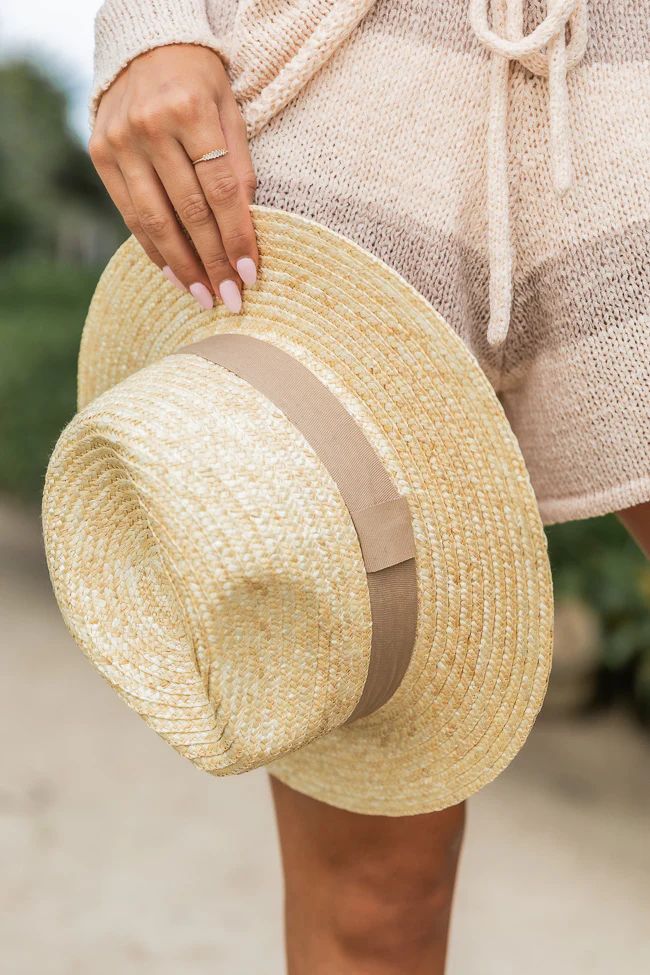 Rays Of Light Brown Band Panama Straw Hat | Pink Lily