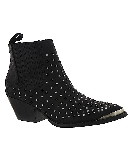 Very Volatile Women's Casual boots BLACK - Black Studded Natal Leather Bootie - Women | Zulily