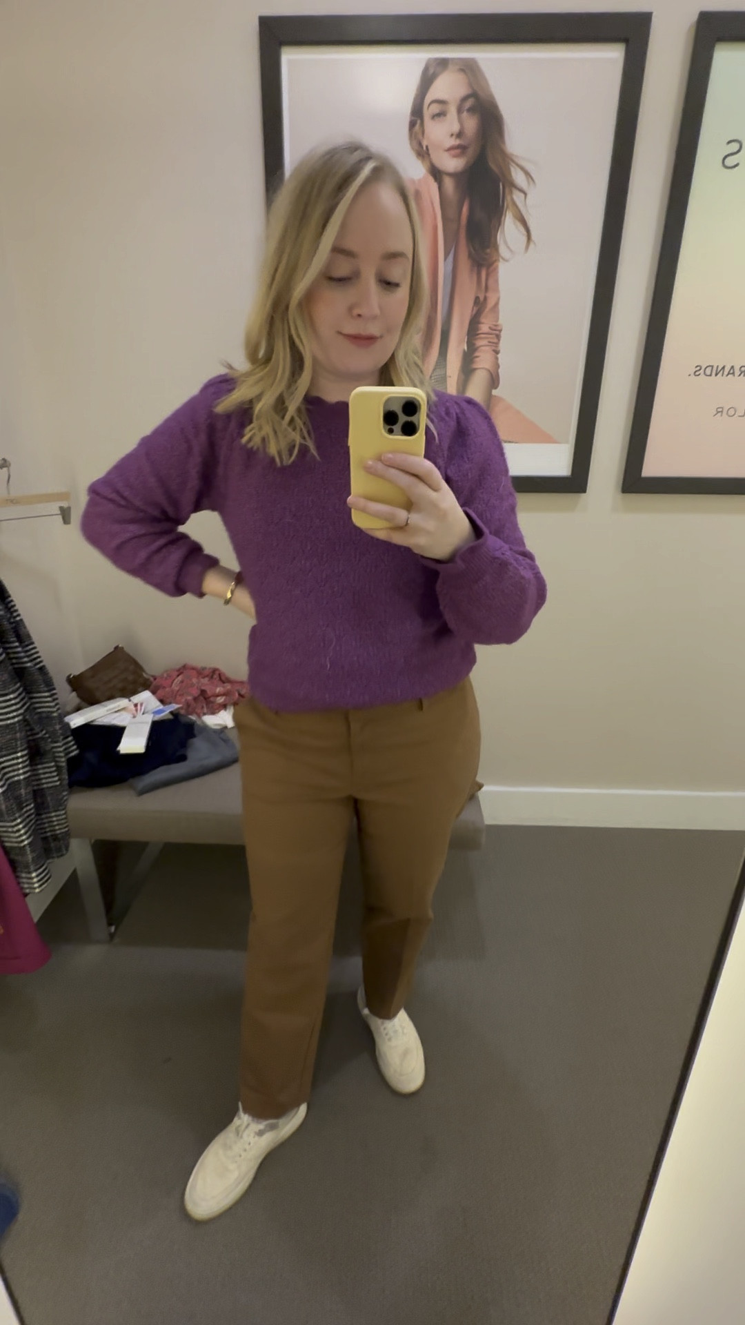 Spring purple top that is incredible soft and great dress pants. #hocspring 