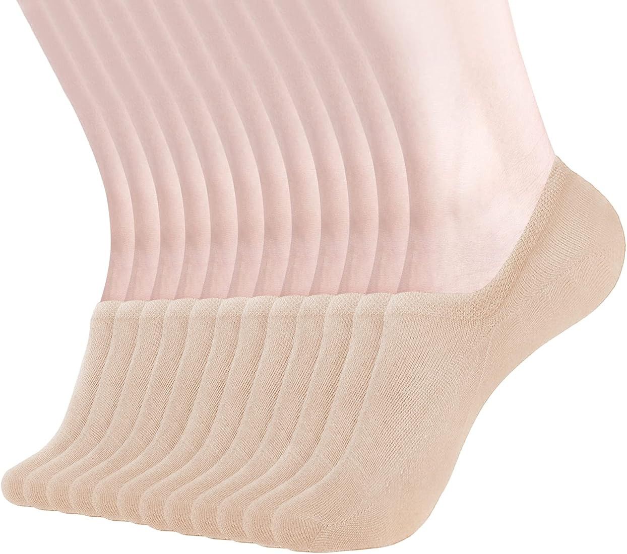 DIBAOLONG Womens No Show Socks Non Slip Flat Boat Line Low Cut Socks (6-12 Packs) | Amazon (US)