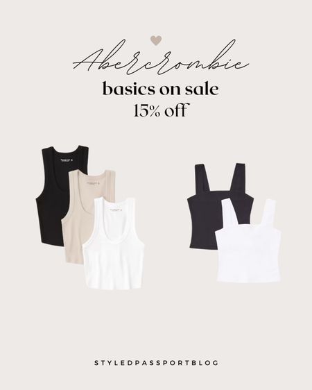 My fav tanks for spring on sale for 15%off! I wear a size medium 🖤



#abercrombie #basics #neutralstyle #casualstyle #momstyle #springoutfit #outfitinspo #springstyle #casual #outfitidea 

#LTKunder100 #LTKsalealert #LTKunder50