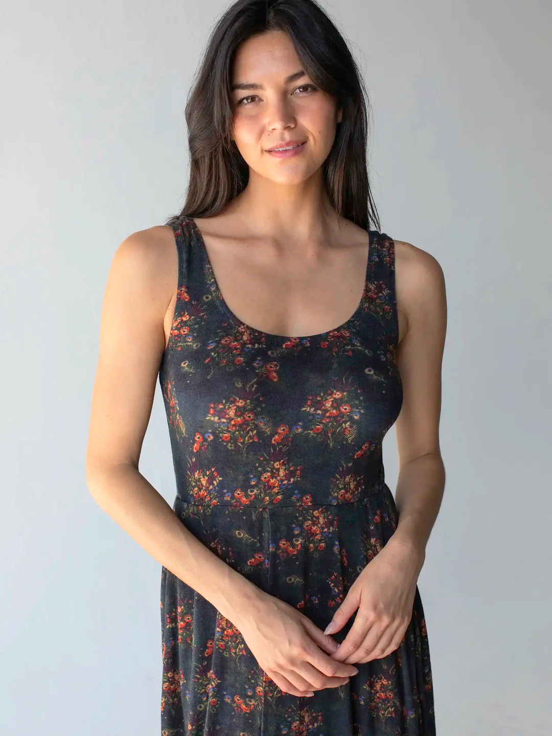 Opal "ButterSoft" Ballet Midi Dress - Navy Red Feathers | Natural Life