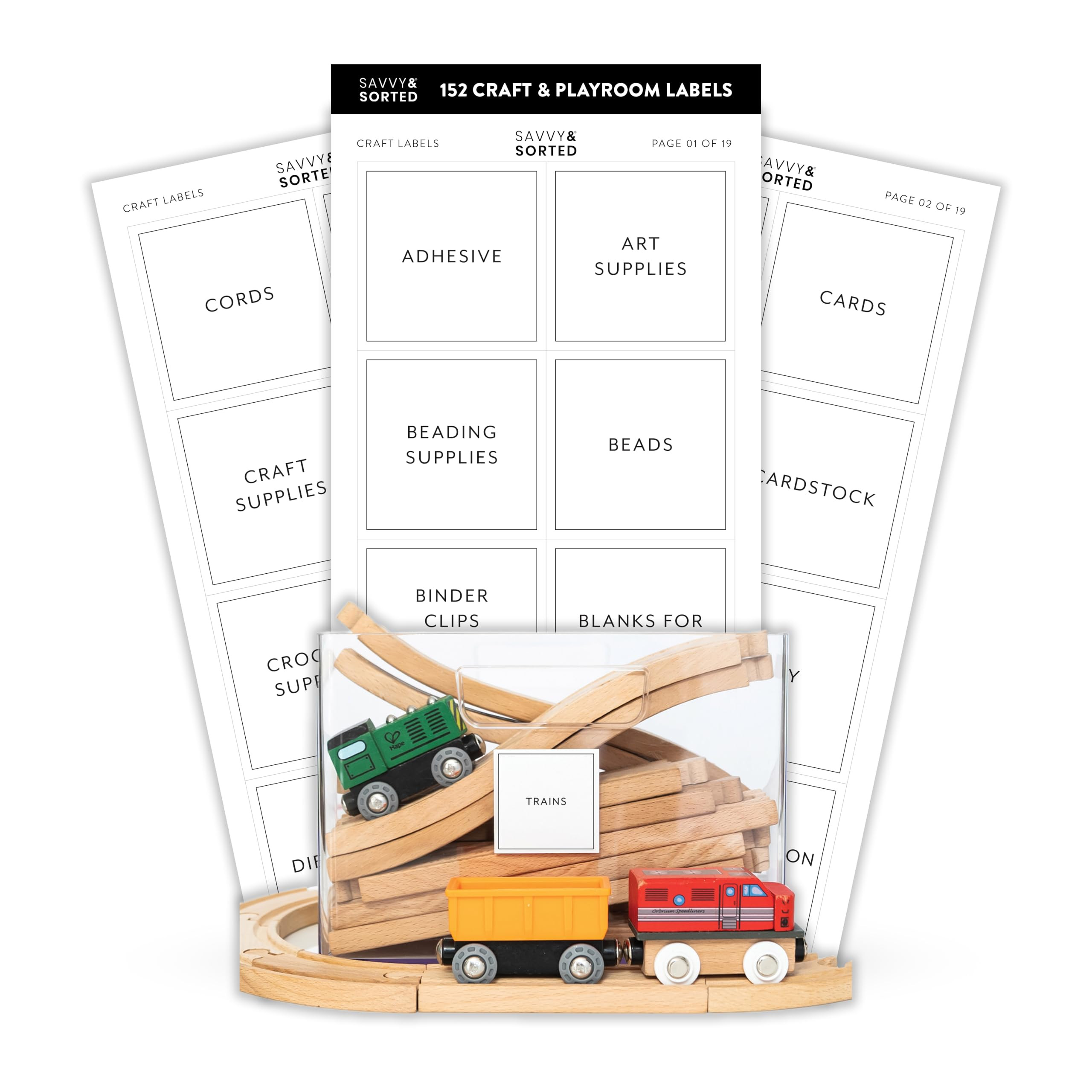 Organizing Labels for Storage Bins, 152 Craft & Kid Playroom Labels for Containers on White Stick... | Amazon (US)